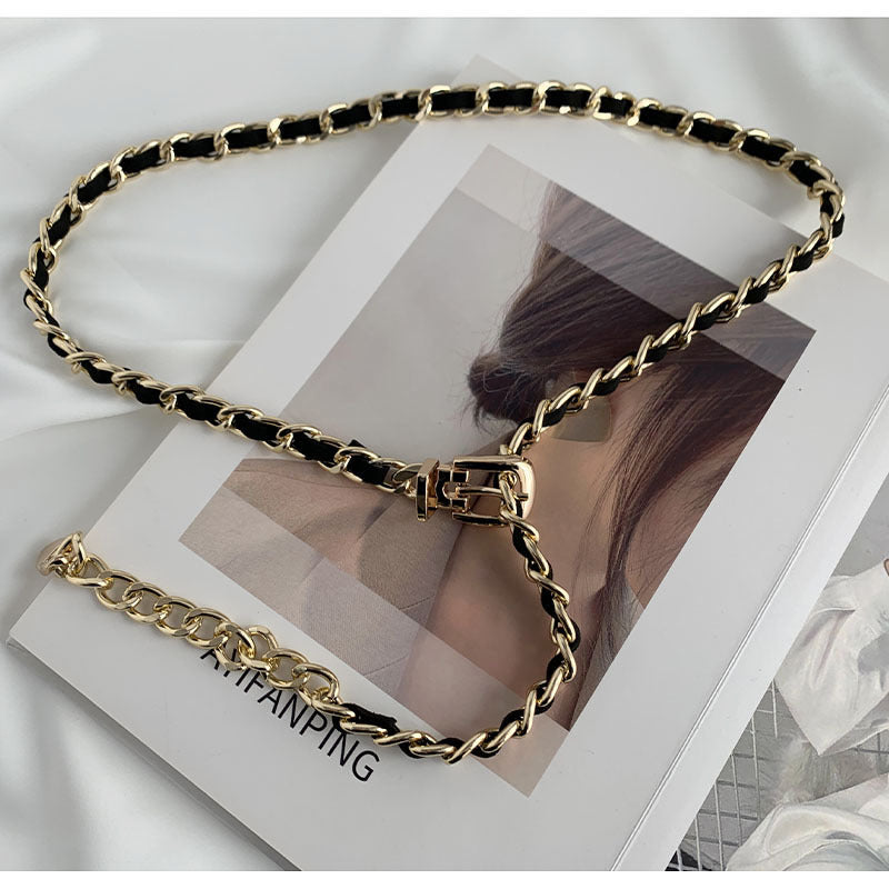 Thin Belt With Metal Chain