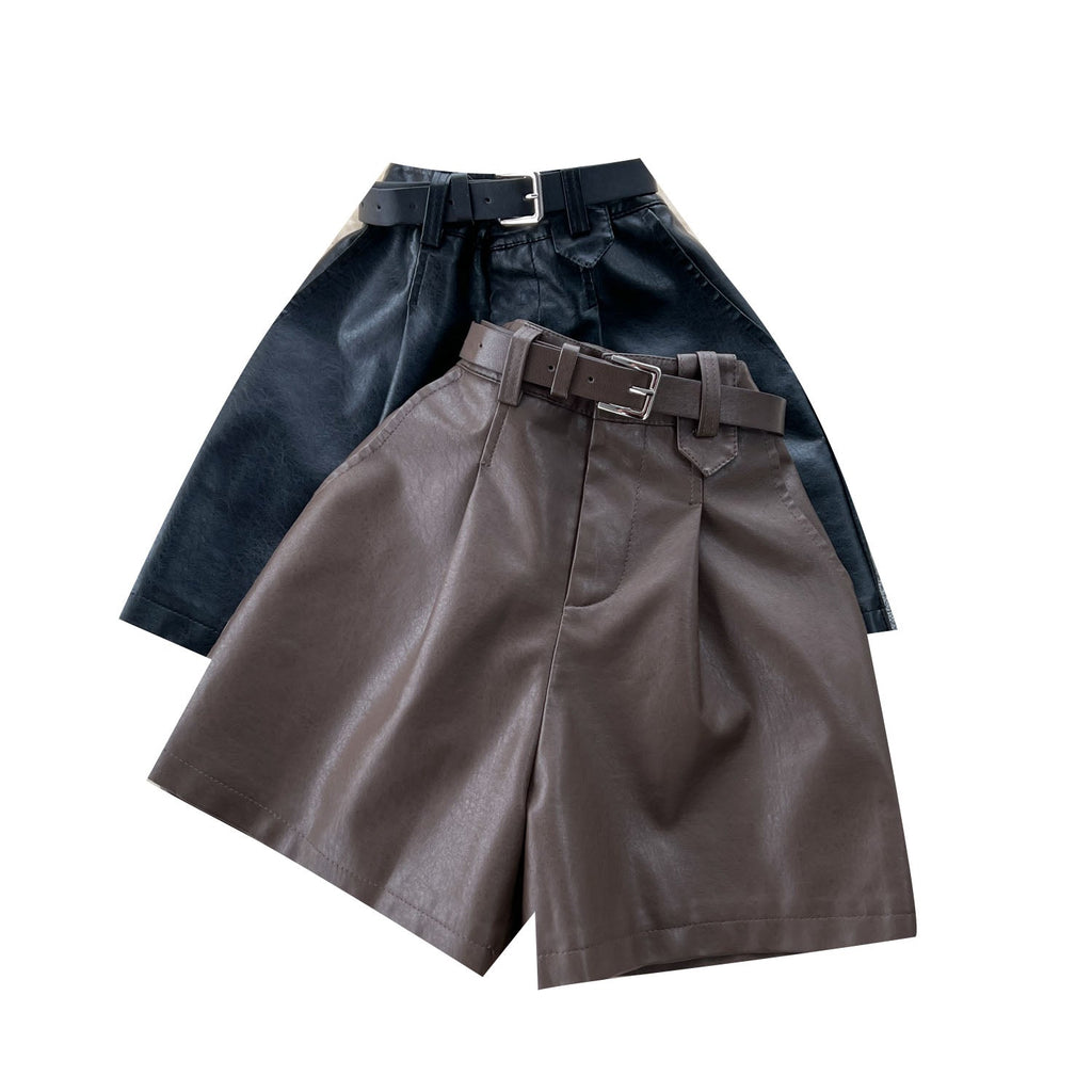Vintage High-waist Leather Shorts