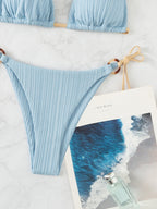 Strappy Bikini In Solid Color
