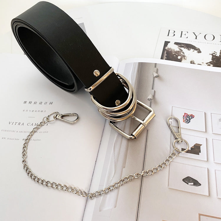 Punk Pin Buckle Hanging Chain Belt