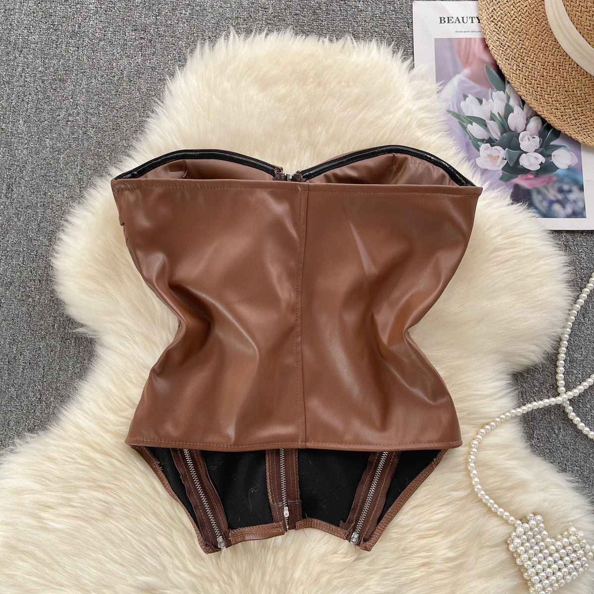 Niche Zipped Strapless Camisole Top