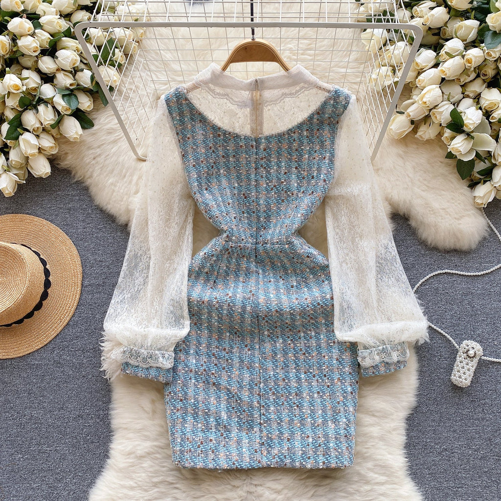 Sweetie Beaded Lace Patchwork Dress