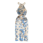 Pearl Neck Wrap Hip Dress