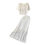 Crochet Top&Fishtail Skirt 2Pcs Set