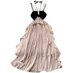 Irregular-designed Patchwork Chiffon Dress