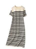Color-block Striped Loose Knitted Dress