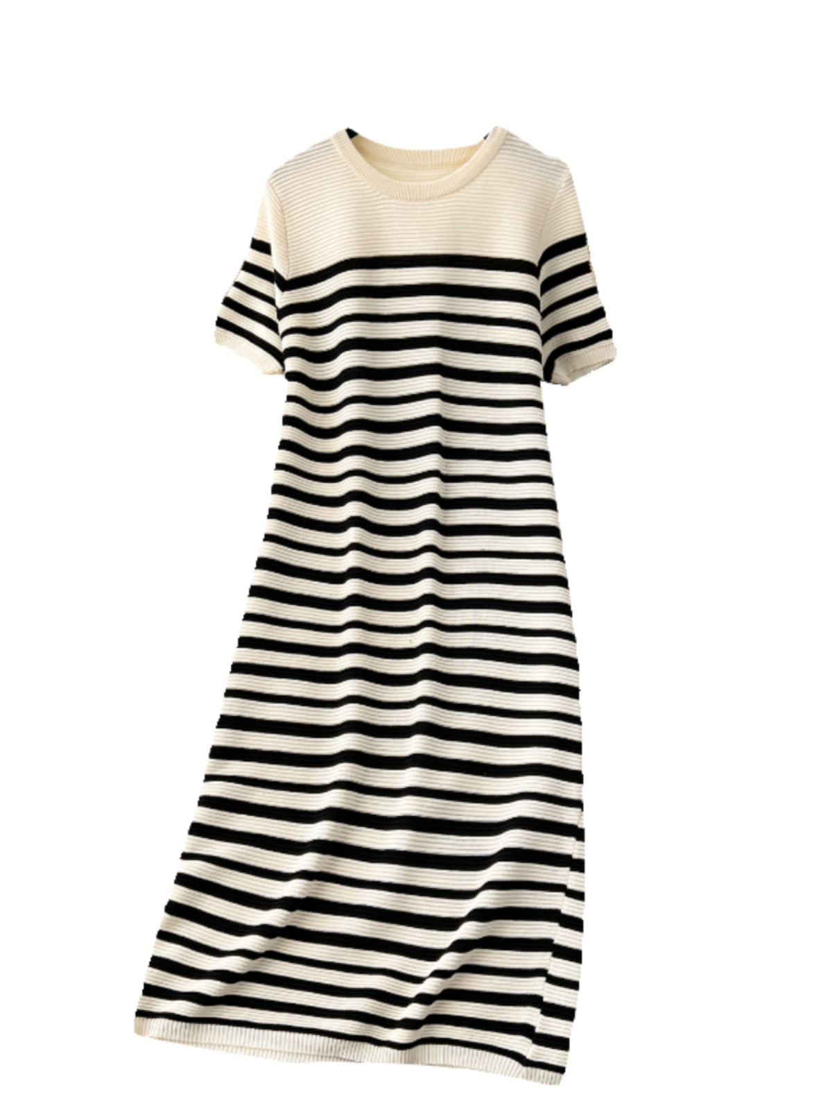 Color-block Striped Loose Knitted Dress