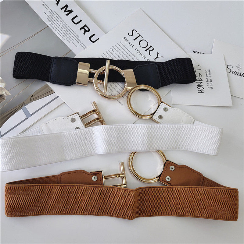 Gold T-Buckle Vintage Stretch Belt