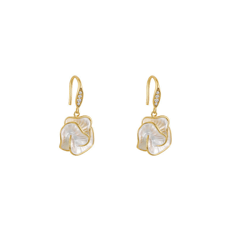 Unique Design Camellia Flower Earrings
