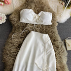 Bralette Top&A-line One-step Skirt 2Pcs
