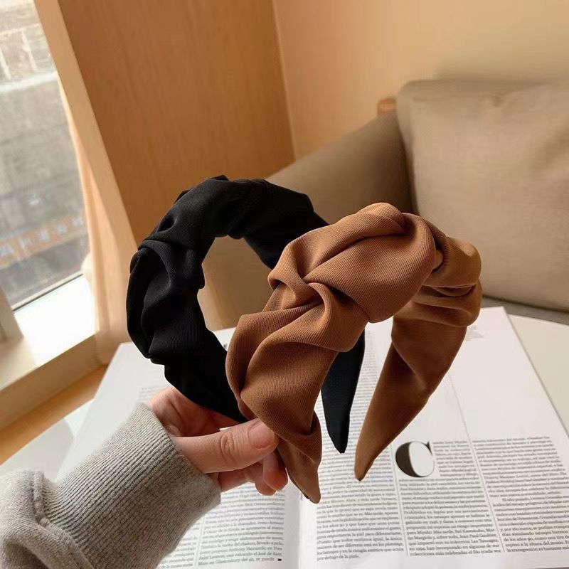 Vintage Ruffled Solid Color Hair Bands