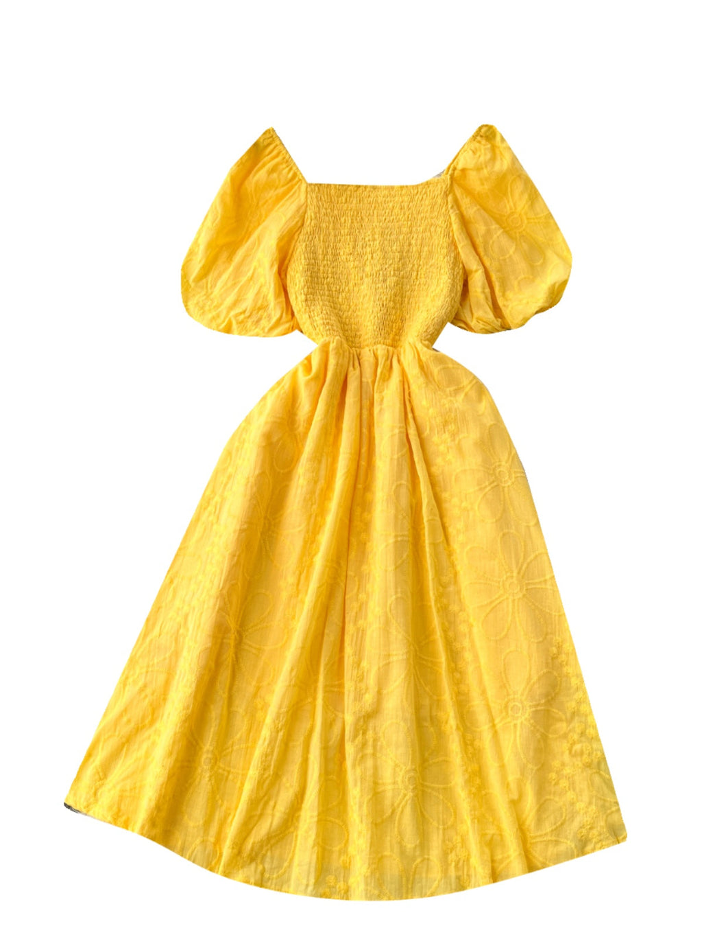 Bohemia Flared Sleeve Stretchy Embroidered Dress