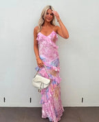 Sweetie Tie-dye Ruffled Slip Dress