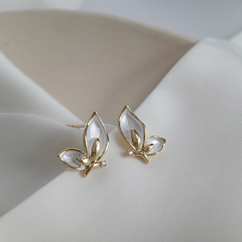 Silver Pin Light Butterfly Earrings