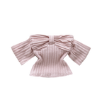 Off-shoulder Bow-tie Pleated Top