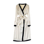 Color Blocking Knitted Cardigan Dress