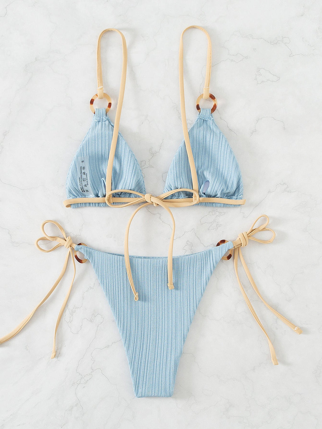 Strappy Bikini In Solid Color