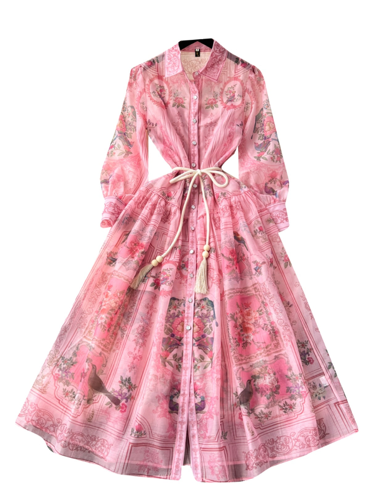 Courtly Floral Dress&Bottoming Slip Dress