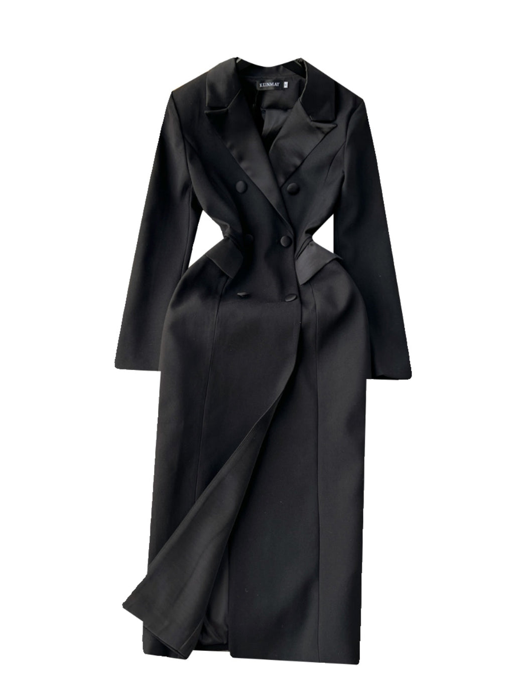 Double-breasted Black Coat Dress