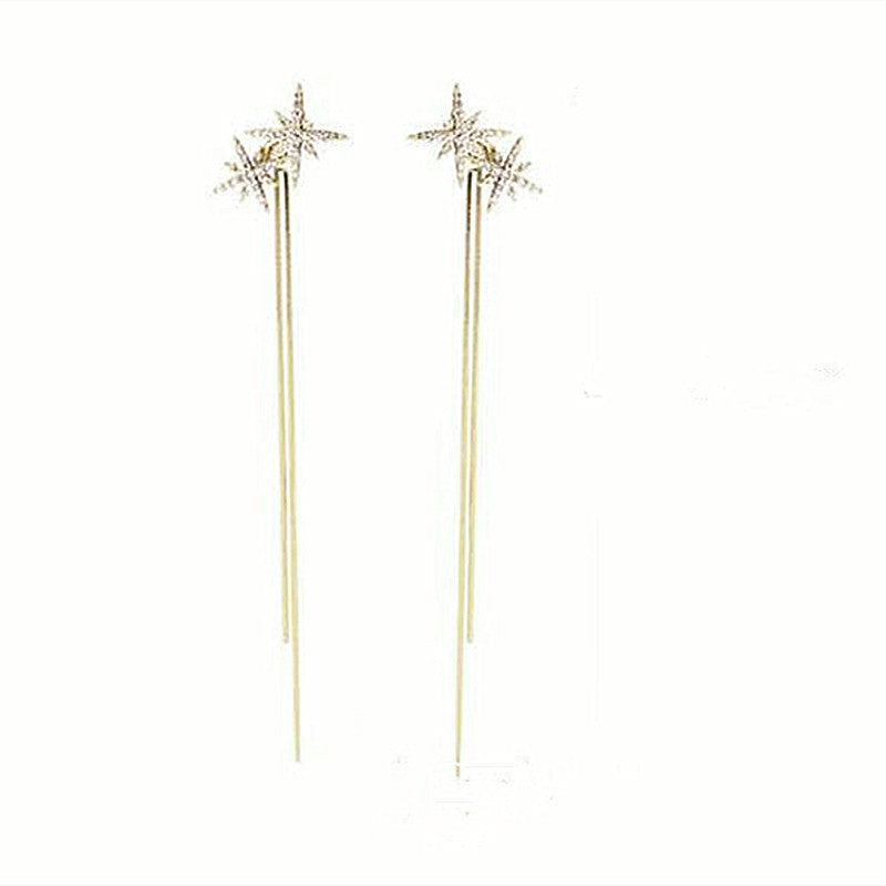 Star Long Fringe Earrings