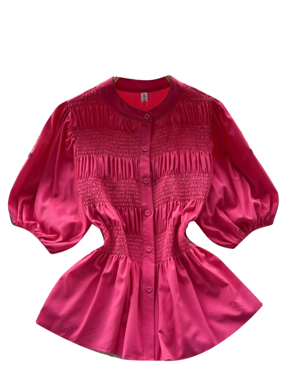 Niche Puffy Sleeve Pleated Shirt