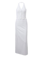 V-neck Halter Camisole&Skirt 2Pcs Set