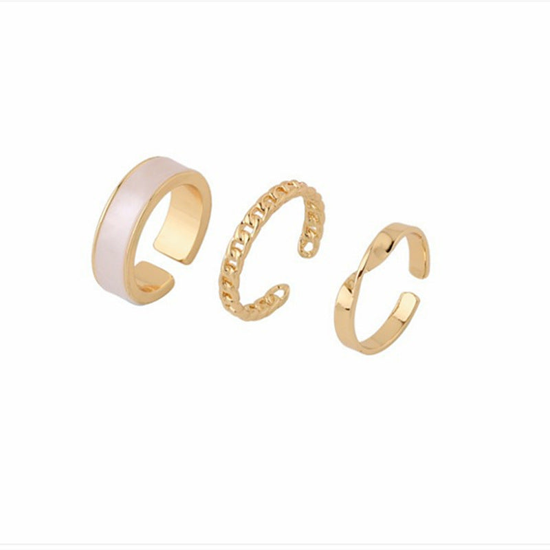 Fashion Circle Ring Three Piece Set