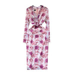 Vintage V-neck Long-sleeve Floral Dress