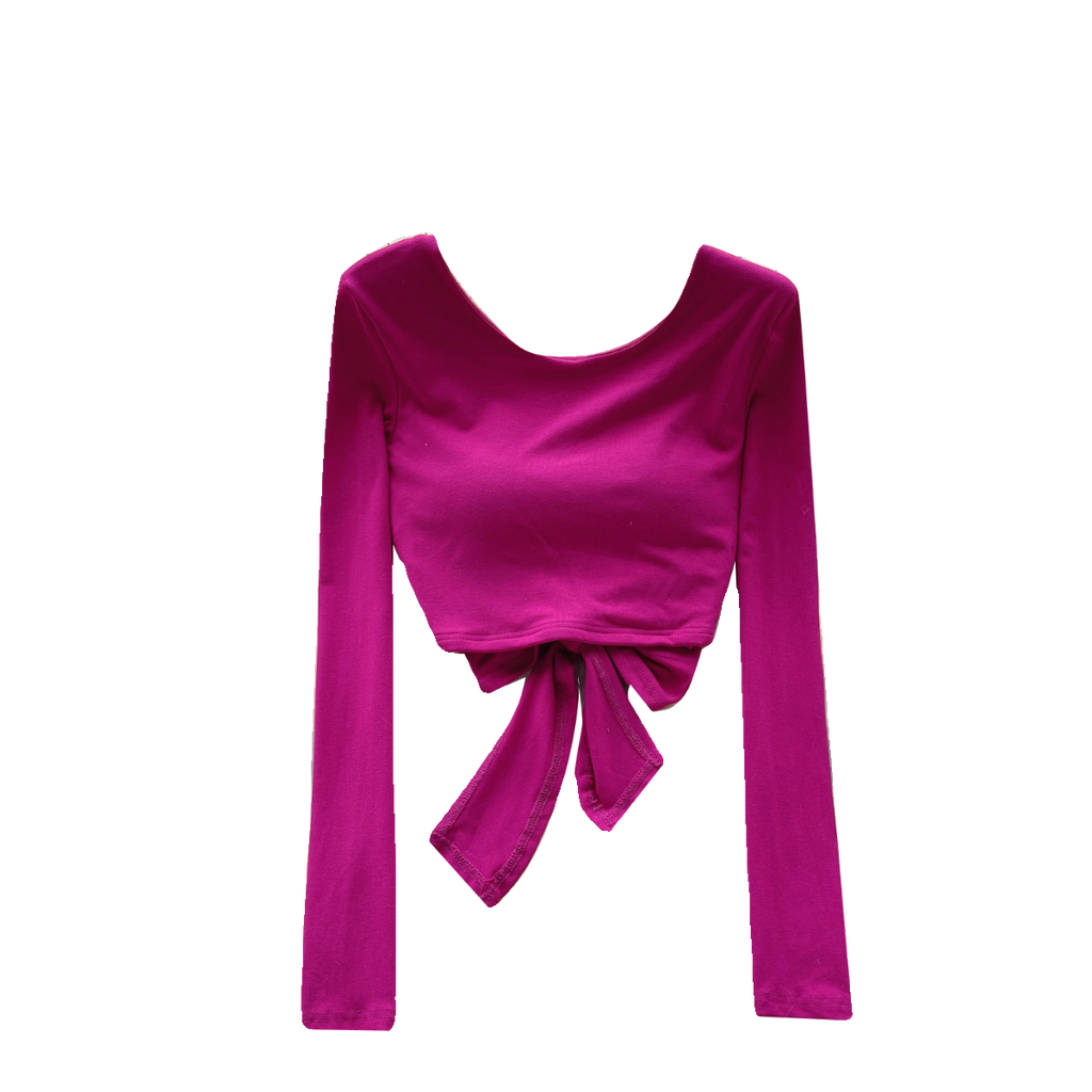 Chic U-neck Backless Lace-up Top