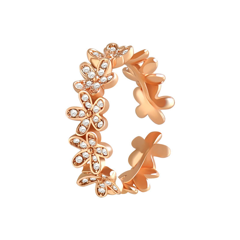 Flower Opening Ring For Ladies