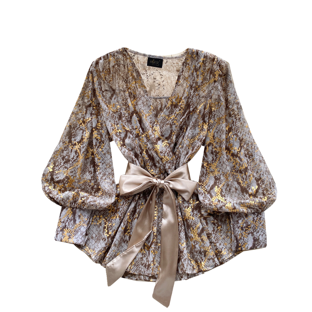 Courtly Puffy Sleeve Floral Shirt