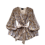 Courtly Puffy Sleeve Floral Shirt