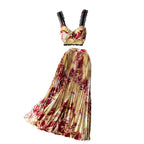 Camisole&Pleated Half-body Skirt 2Pcs