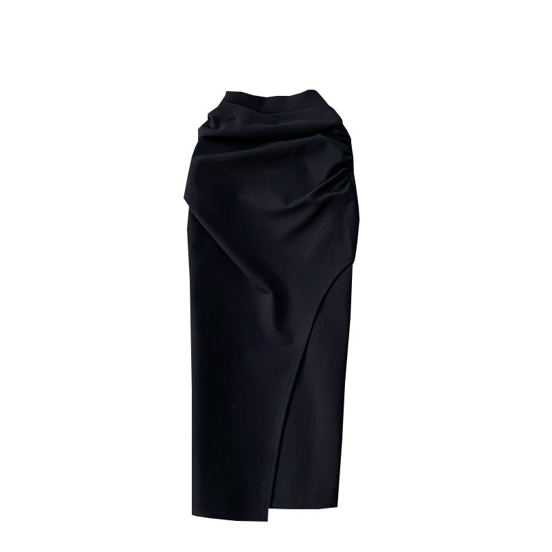 Asymmetric One-step Black OL Skirt
