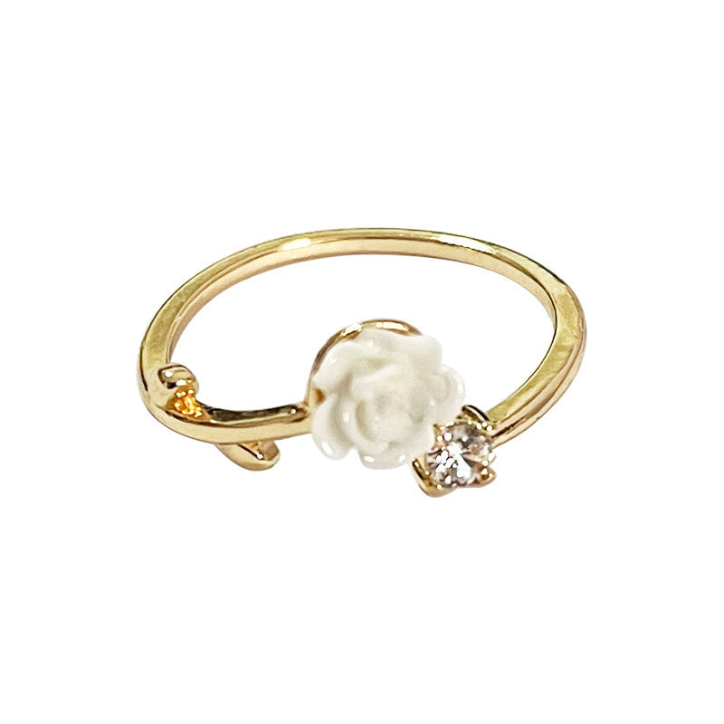 Camellia Flower Unsealed Ring