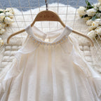 Beaded Bow-tie Pleated Glowing Shirt