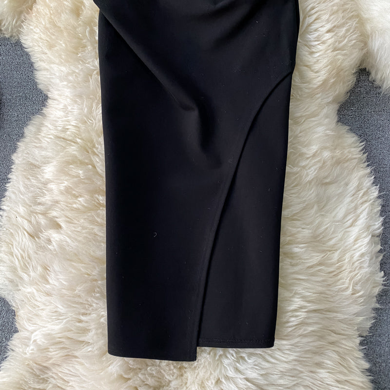 Asymmetric One-step Black OL Skirt