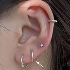 Simple Design Silver Circle Earring Studs