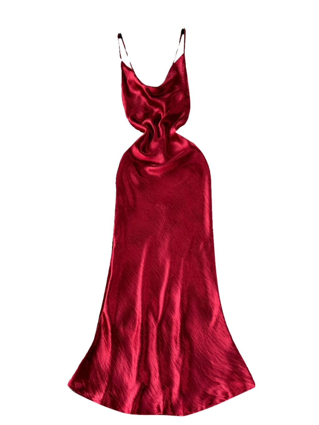 Elegant Red Satin Slip Dress