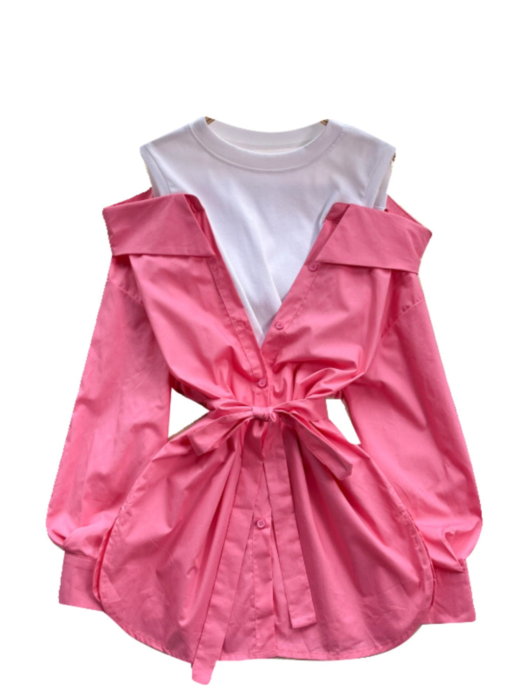 Niche Faux Two-pieces Patchwork Top