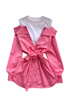 Niche Faux Two-pieces Patchwork Top
