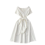 Niche Solid Color Lace-up Dress
