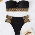 Sexy Glossy Hollowed Beaded Bikini