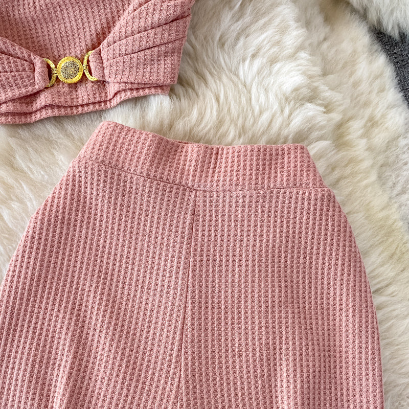 Fashion High-waist Skinny Two-piece Suit