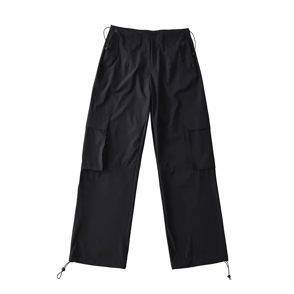 Drawstring Overalls With Large Pockets