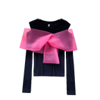 Colorful Lace Bow-tie Bottoming Sweater