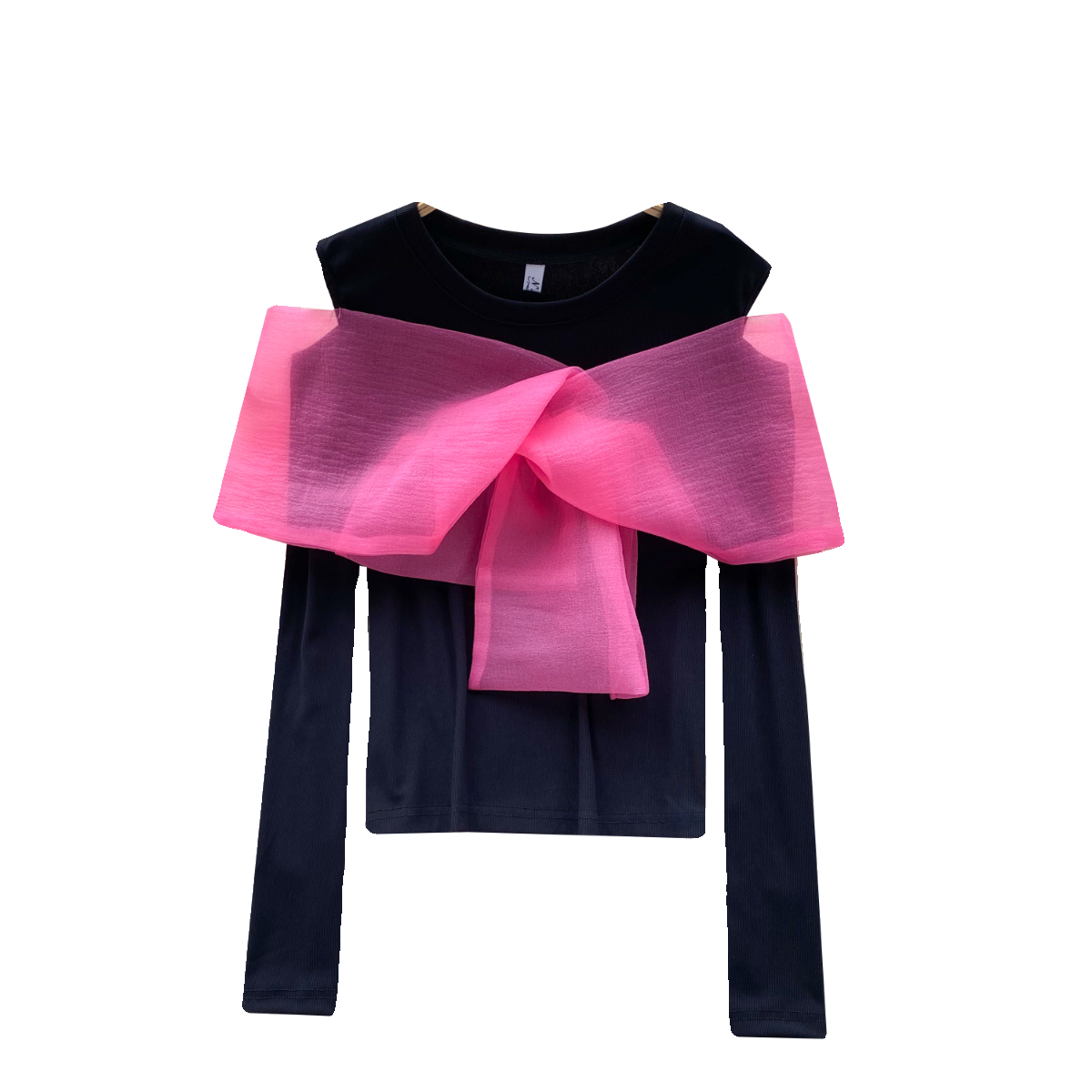 Colorful Lace Bow-tie Bottoming Sweater