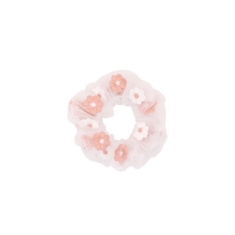 Embroidered Floral Organza Hair Cord
