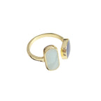 Elegant Blue Drip Oil Ring