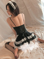 Maid Costume Lace-up Mini Dress